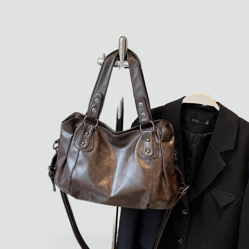 Borsa a spalla vintage retrò da donna in pelle vegana