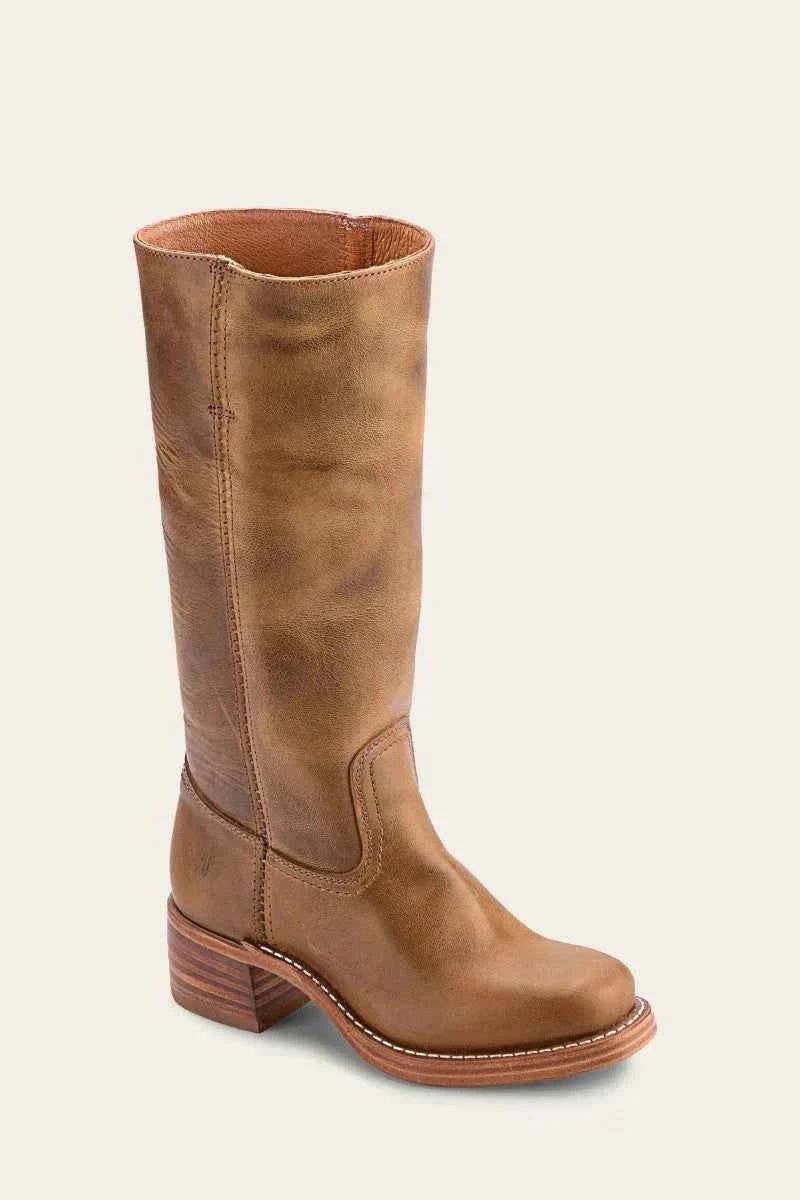 Women's Western Ankle Boots Block Heel Decorative Stitching