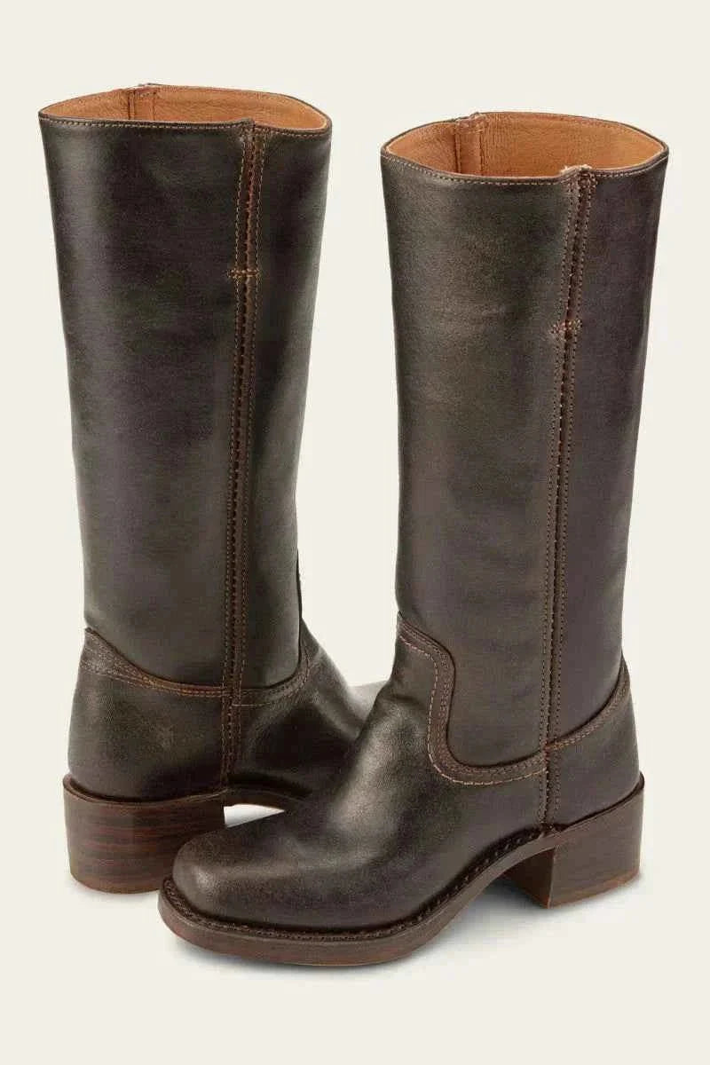 Women's Western Ankle Boots Block Heel Decorative Stitching