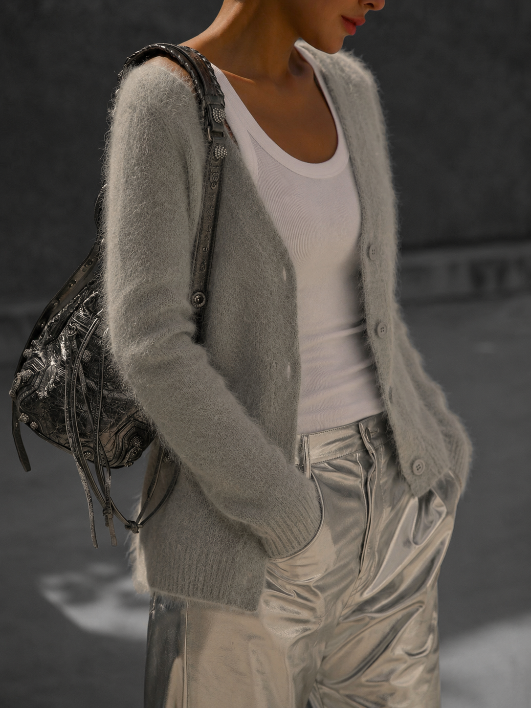 Women's Oversized Button-Up Cardigan Relaxed Knit
