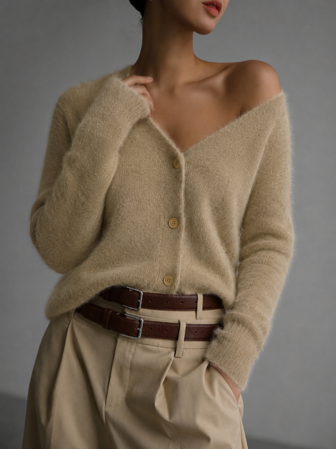 Women's Oversized Button-Up Cardigan Relaxed Knit