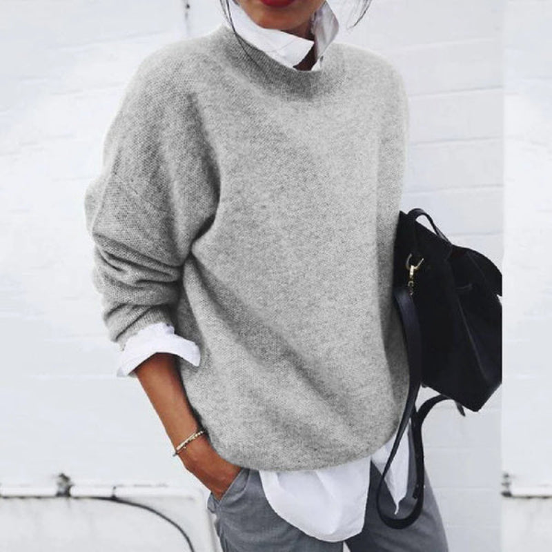 Women's Knit Sweater Relaxed Drape Clean Design
