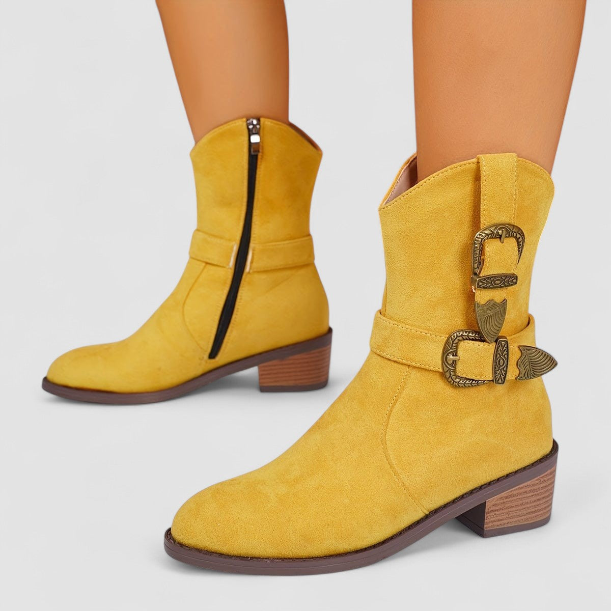 Rosa - Botas occidentales ortopédicas