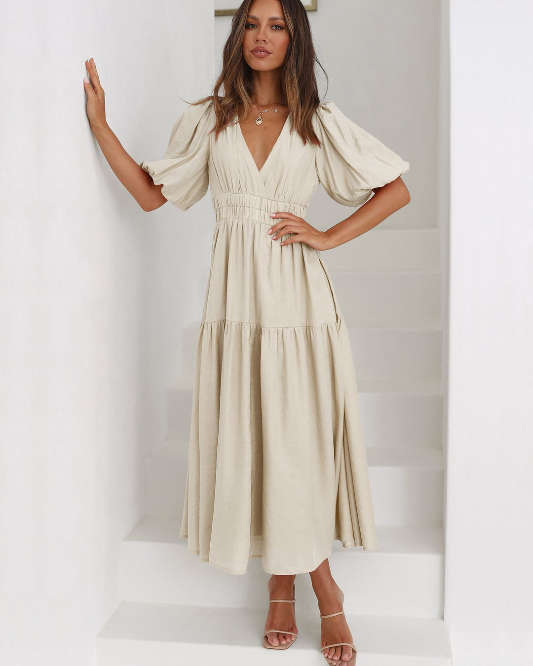 Harriet V-Neck Flow Dress