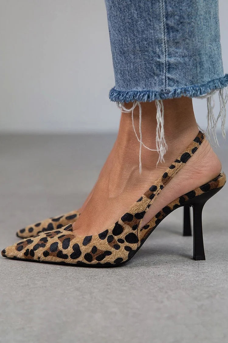 Raquel | Décolleté slingback leopardate