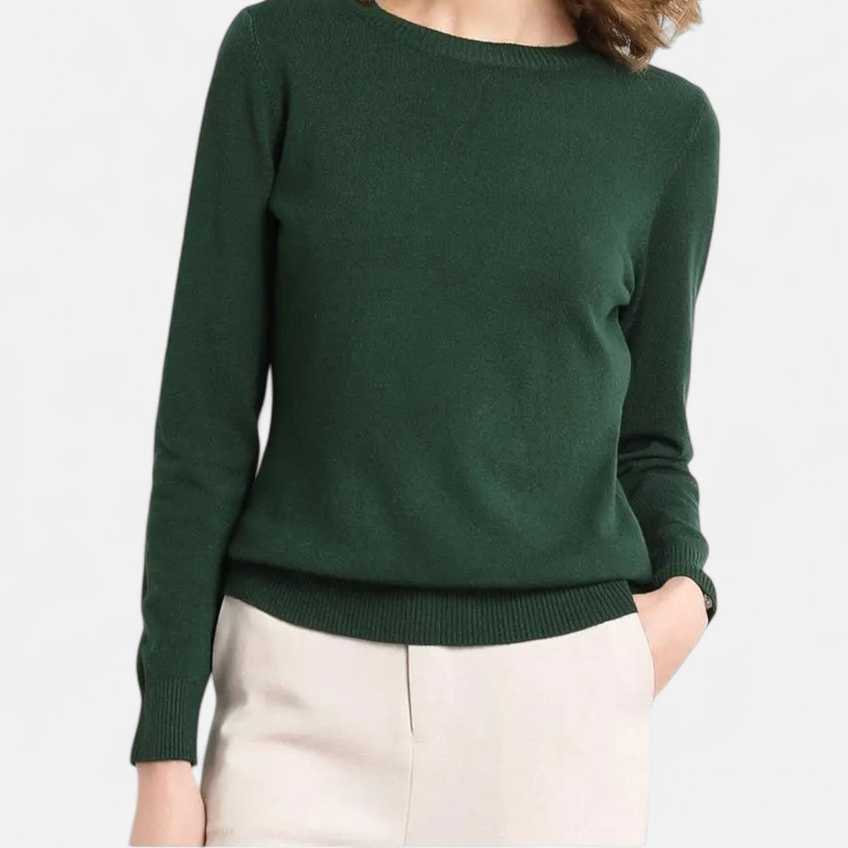 Women's Merino Wool Crew Neck Sweater Timeless Fit