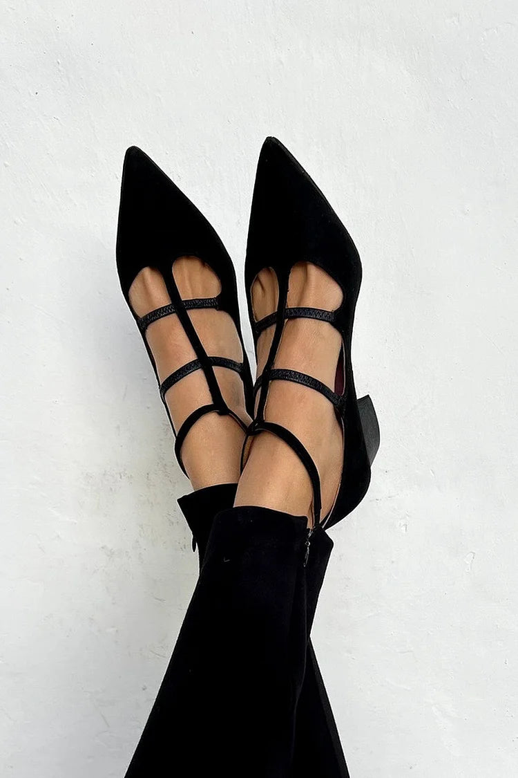 ZAPATOS PLANOS PUNTEAGUDOS CON TIRAS