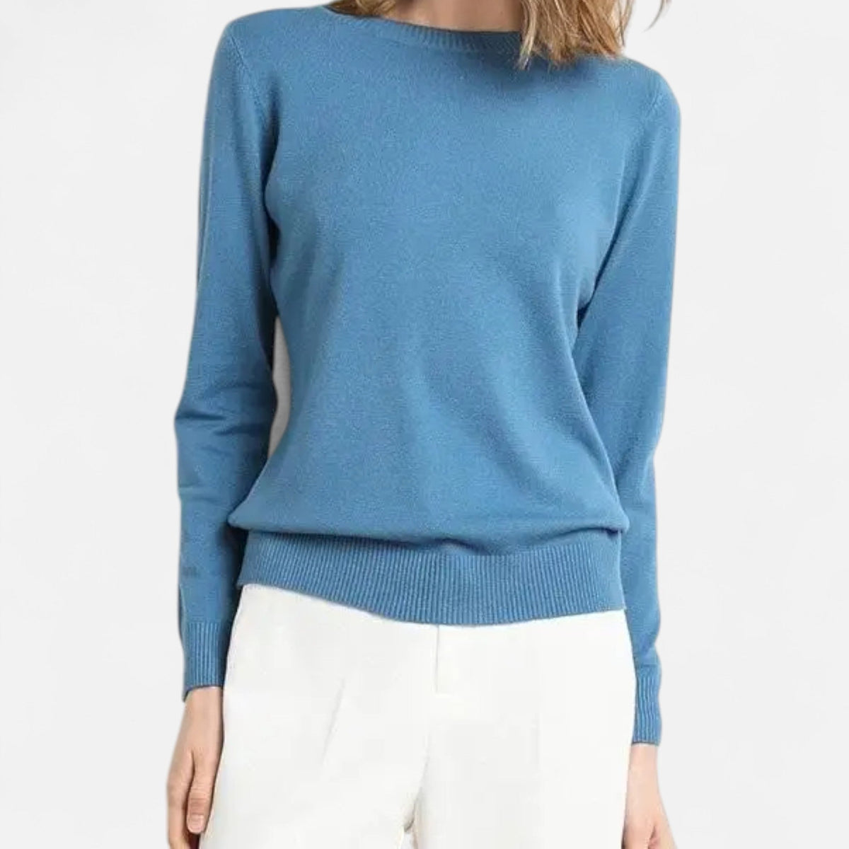 Women's Merino Wool Crew Neck Sweater Timeless Fit
