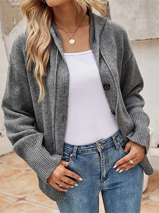 Sweat à capuche uni pour femme