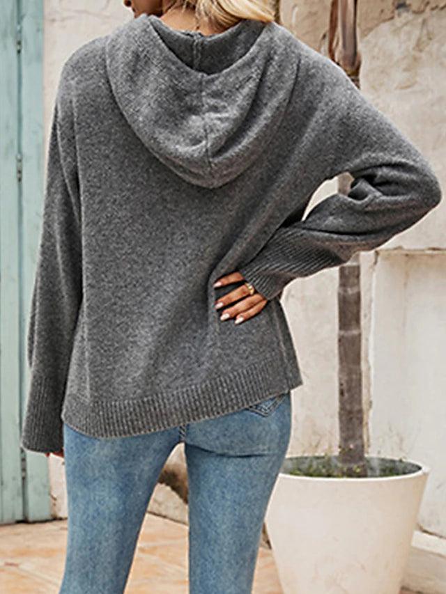 Sweat à capuche uni pour femme