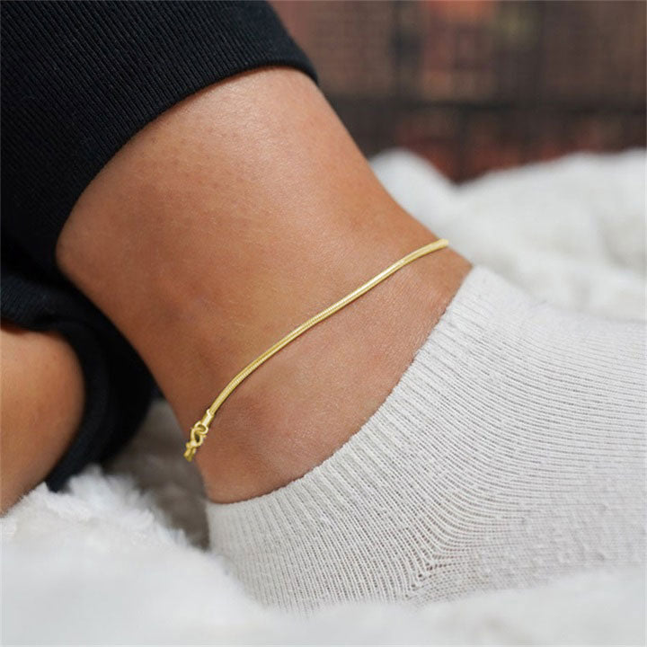 Clara | Bracelet de cheville rose en or 18 carats