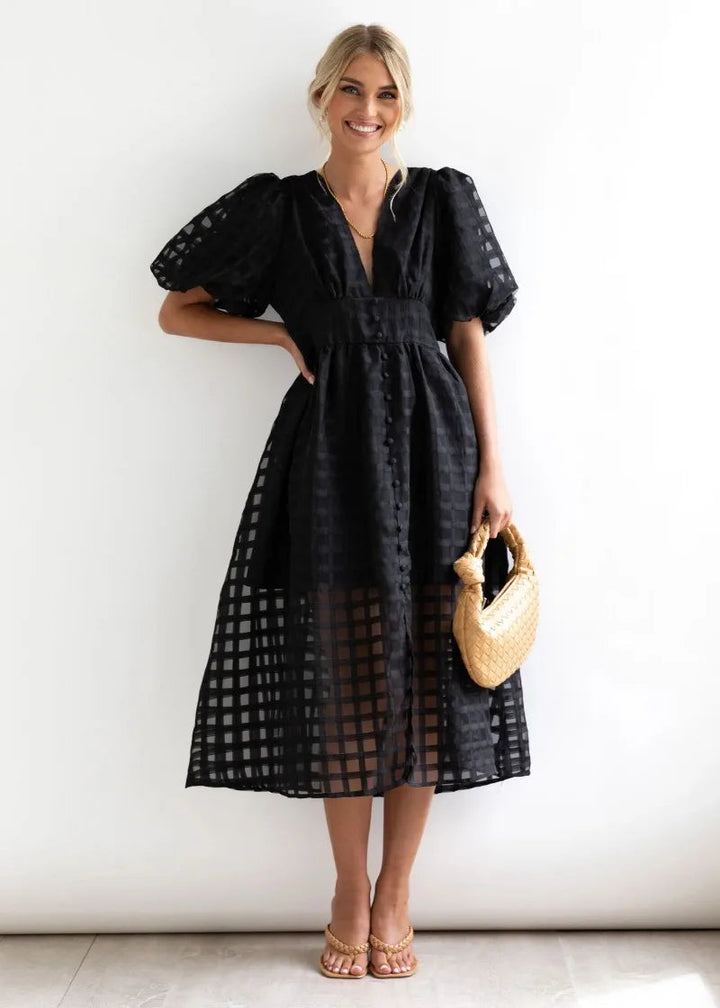 Brandi Puff Sleeve Midi Dress