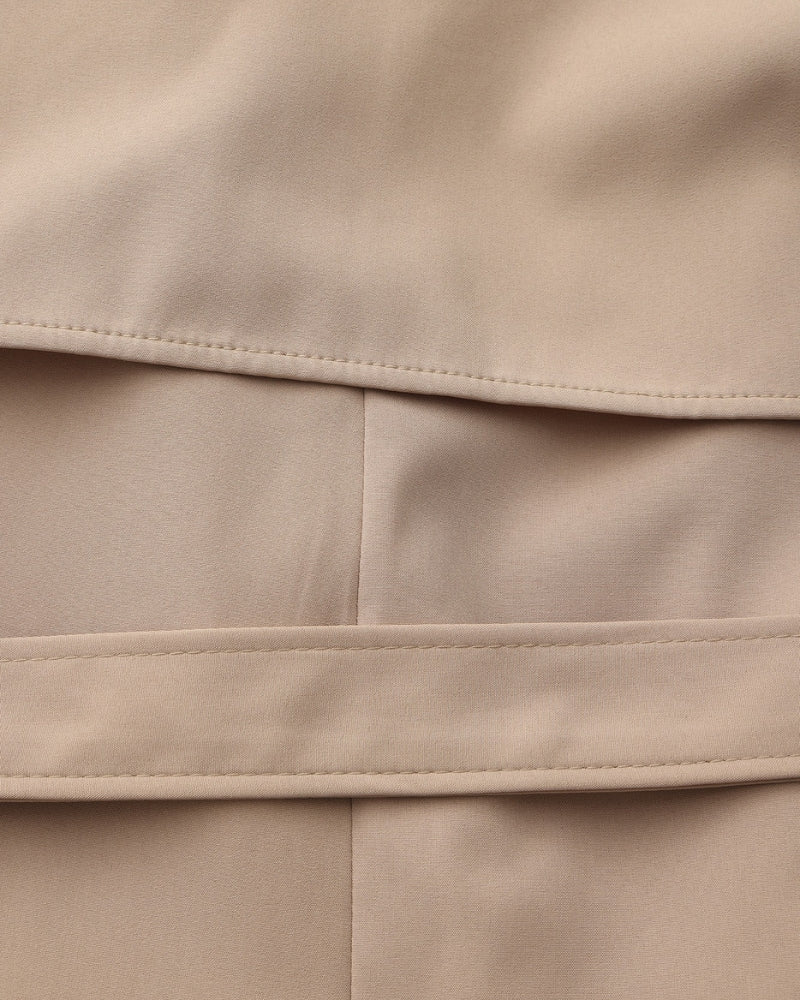 Women's Trench Coat Wide Lapels Removable Belt Epaulettes