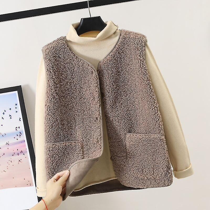 Women's Lambswool Vest Sleeveless Buttoned Layer