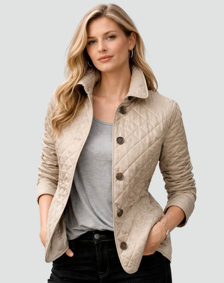 Veste matelassée de mi-saison pour femme à col