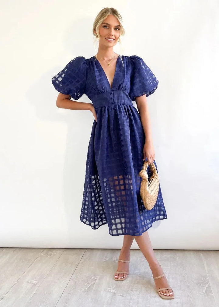 Brandi Puff Sleeve Midi Dress