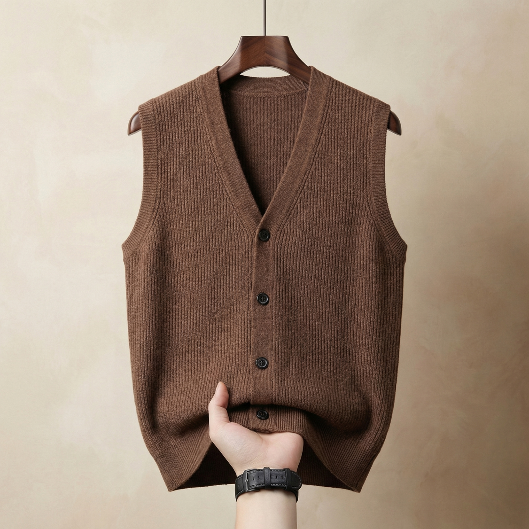 Women's Knitted Vest Sleeveless Crossover Front