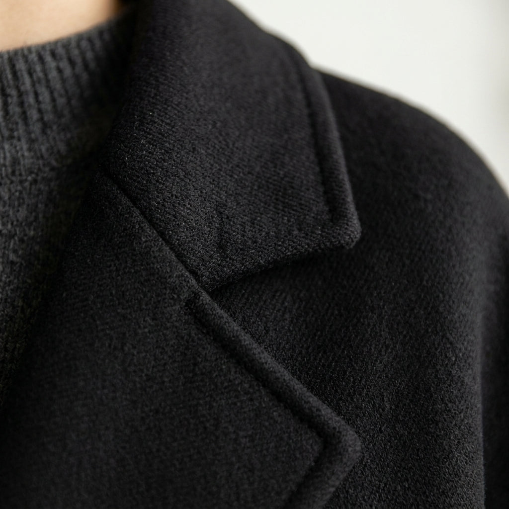 Women's Wool-Blend Coat Notched Collar Belted
