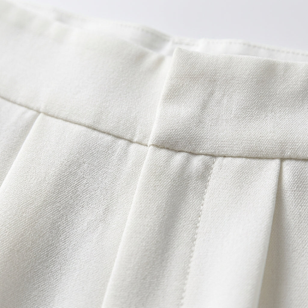 Women's High-Waisted Trousers Cotton-Blend Tailored Fit