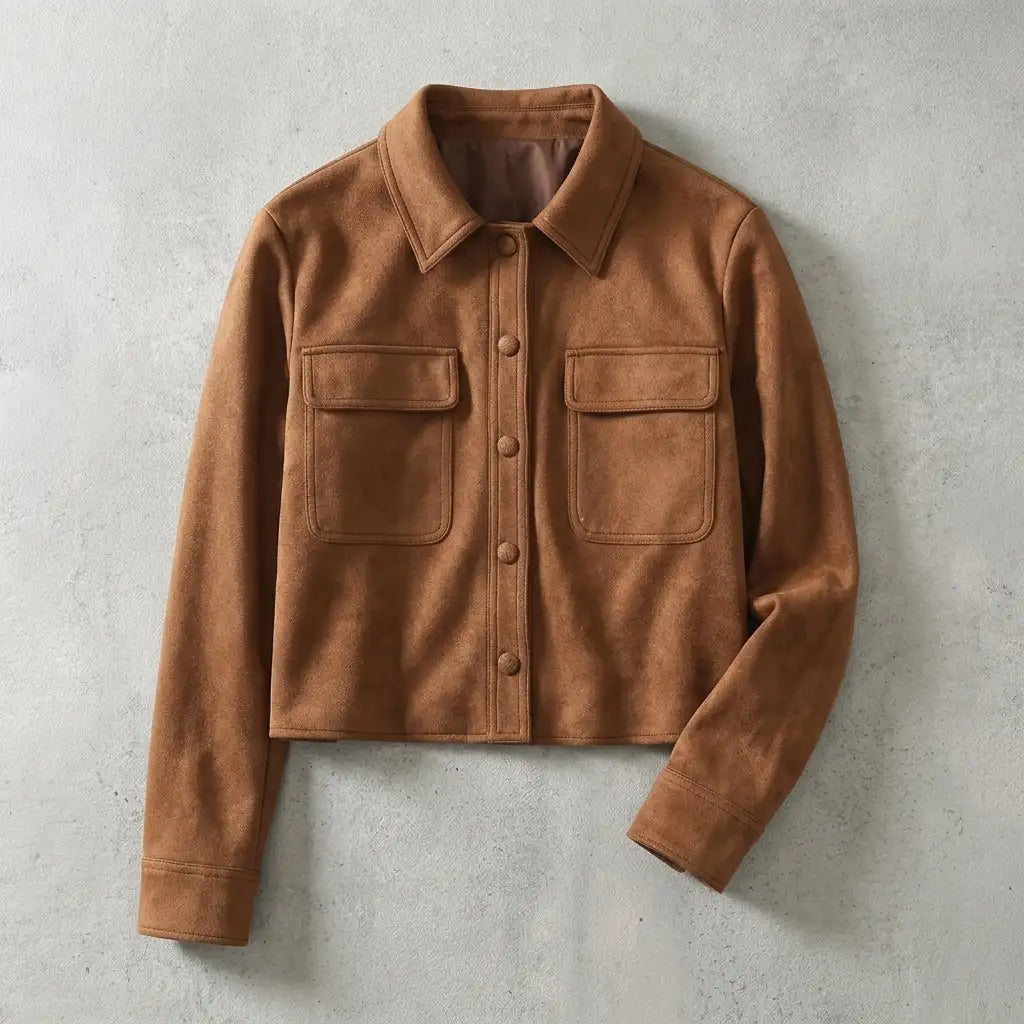 Veste pour femme en suédine, silhouette structurée et raffinée
