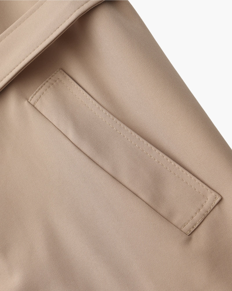 Women's Trench Coat Wide Lapels Removable Belt Epaulettes