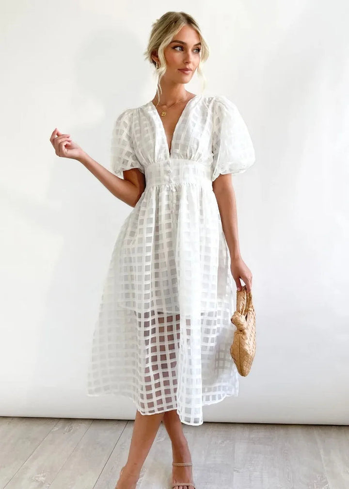 Brandi Puff Sleeve Midi Dress