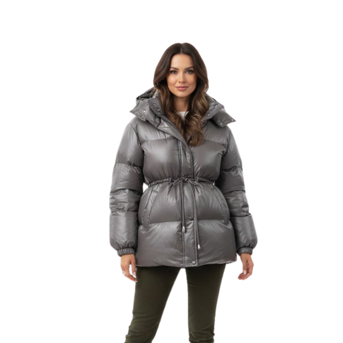 Women's Thick Cotton Jacket Removable Hood Winter Warm