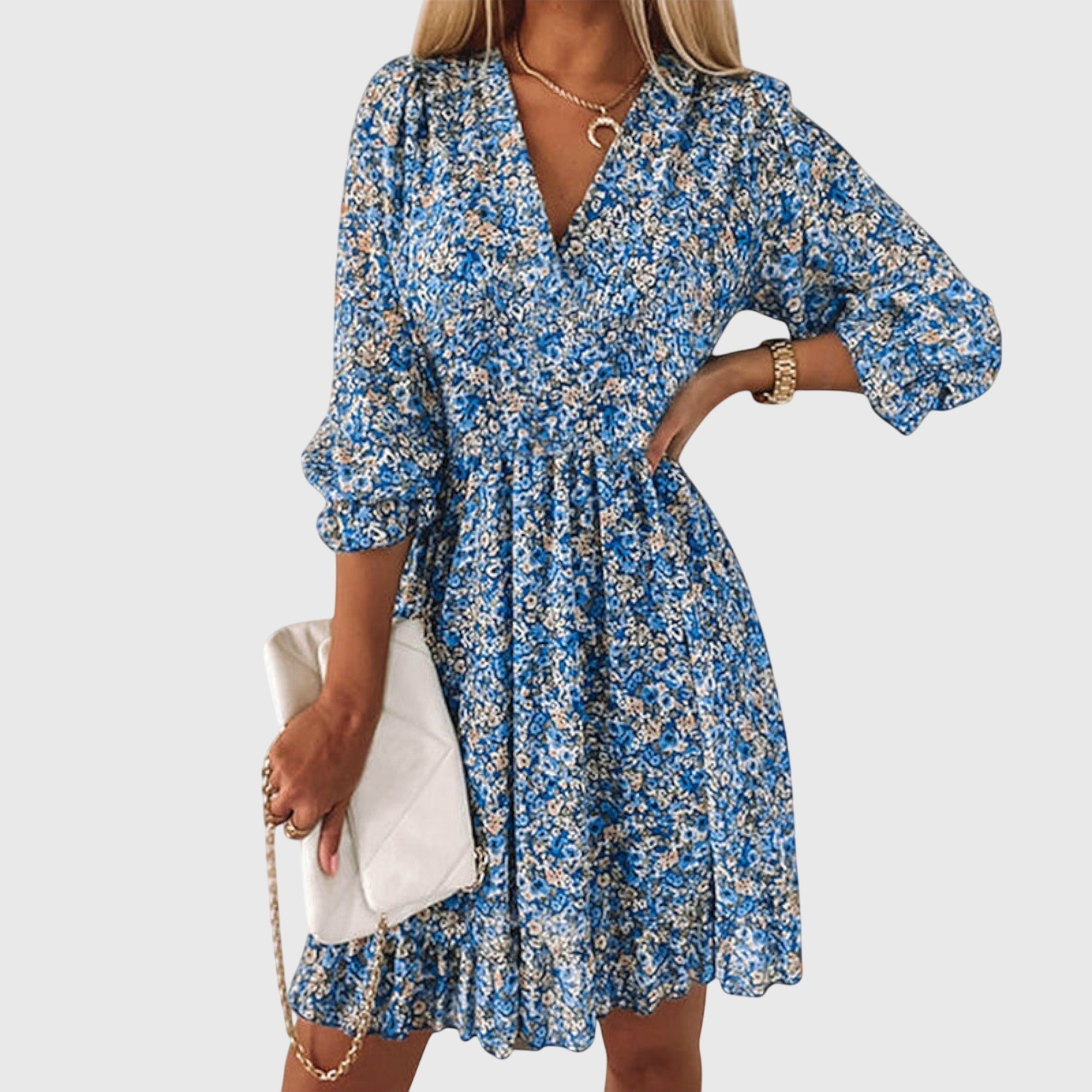Annie | Kleid mit gebauschten Ärmeln und Blumenmuster