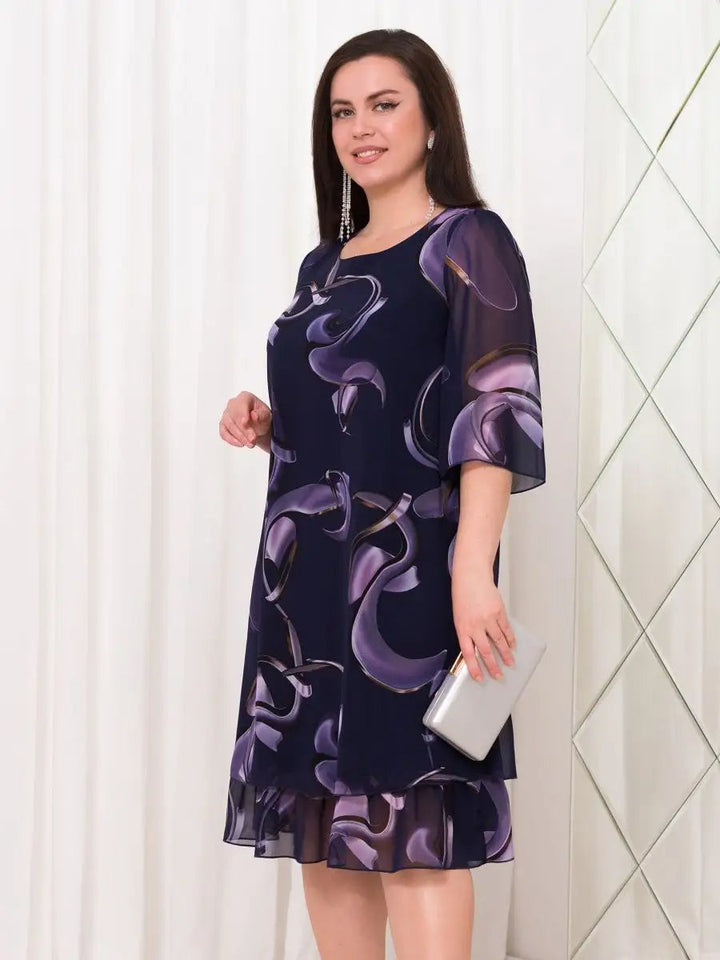 Lily Midnight Swirl Chiffon Dress