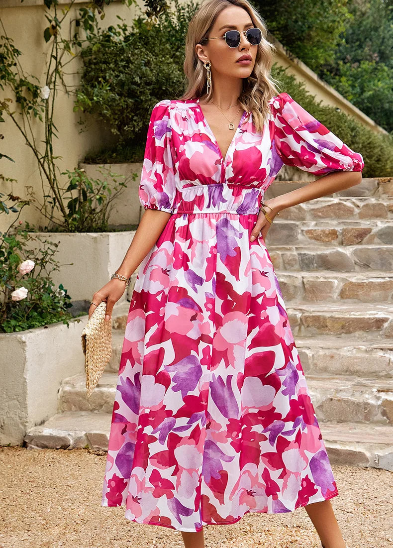 CHELSEA Floral Midi Dress