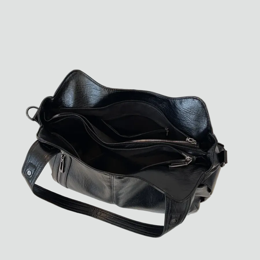 Ampia borsa tote da donna a spalla in pelle sintetica