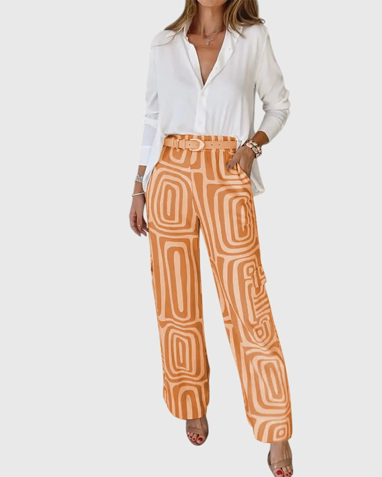 Lily | Pantalones Elegantes + Blusa y Cinturón Gratis