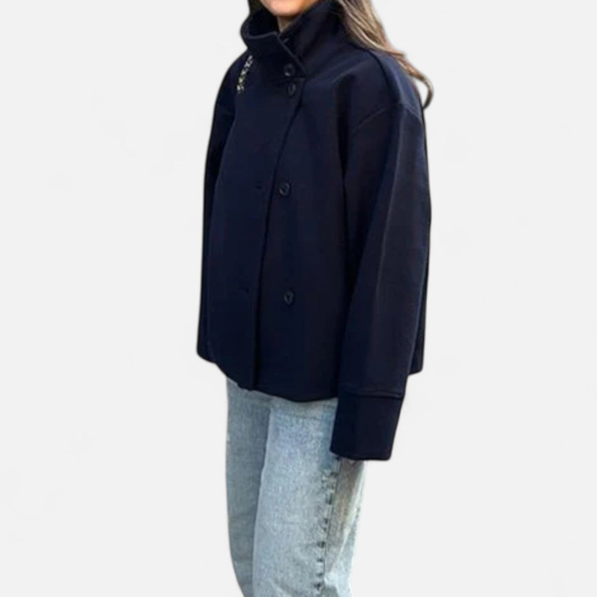 Cappotto corto da donna con collo alto