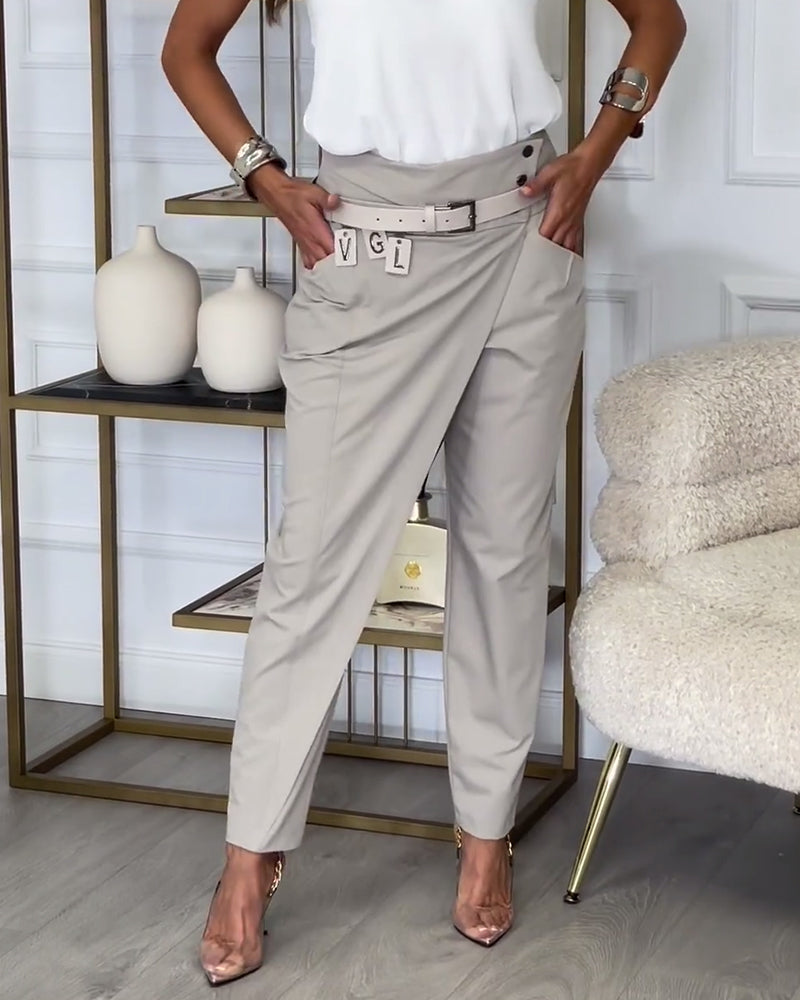 Tansy Patchwork trousers with belt