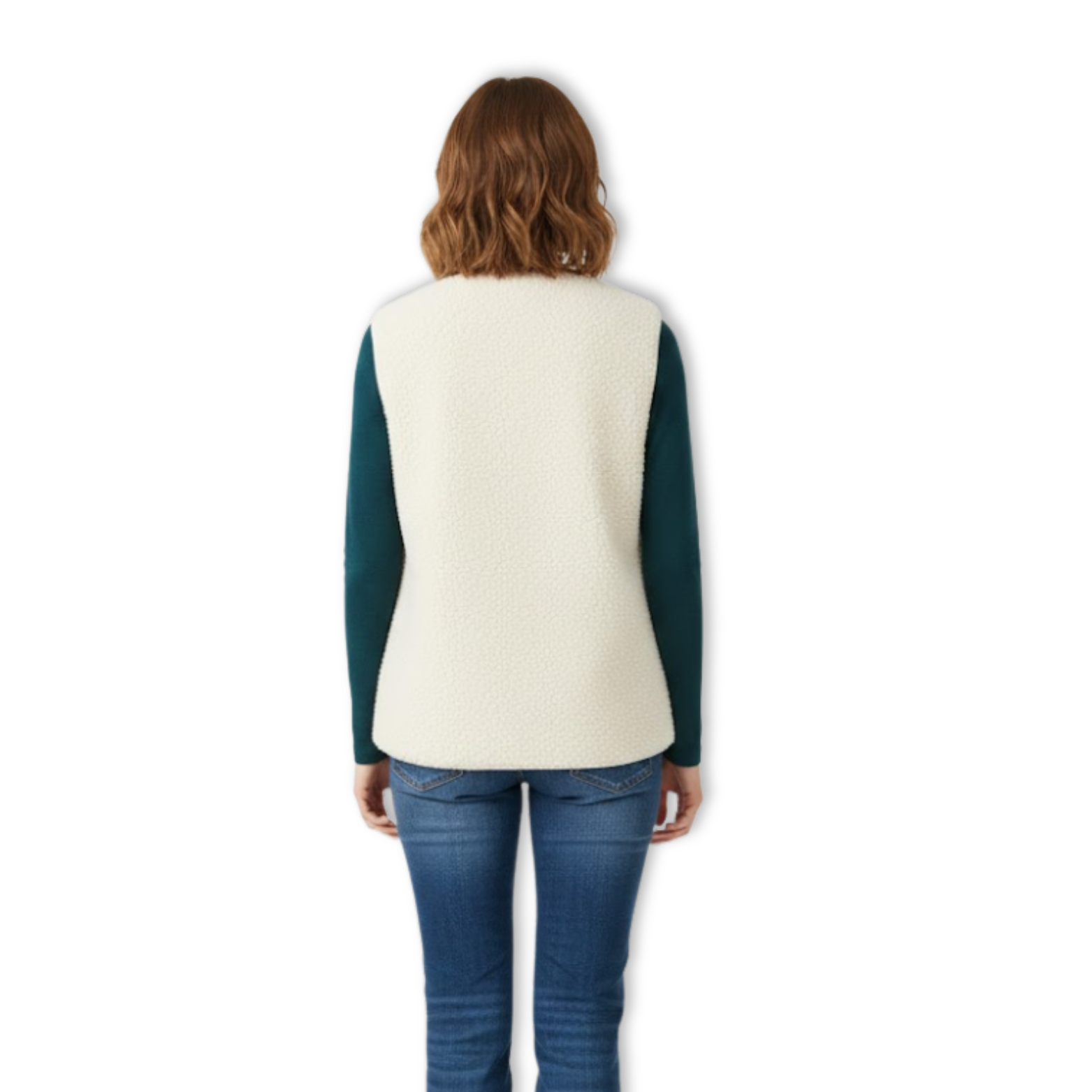 Women's Teddy Fleece Vest Sleeveless Collared Layering
