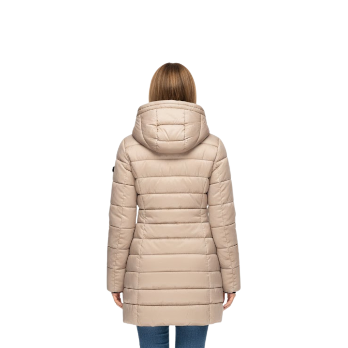 Women's Mid-Length Quilted Parka Hooded Slim Winter Style