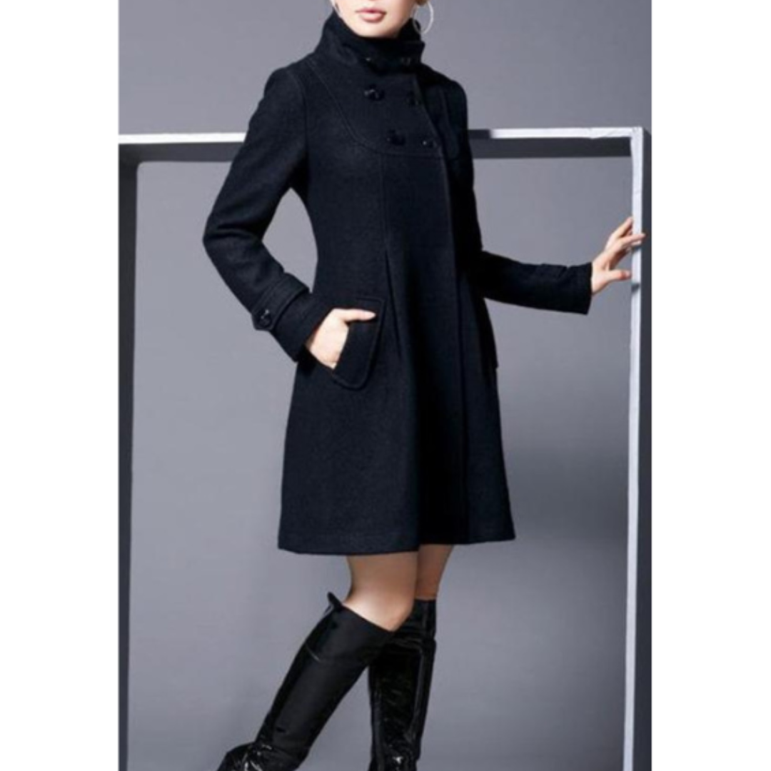 Abrigo con capucha para mujer, silueta fluida, diseño de invierno