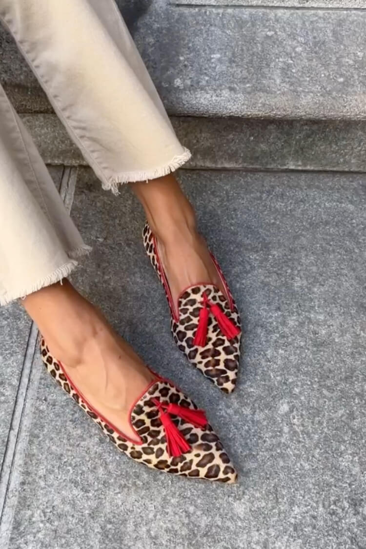 Daphne | Mocassino Punta con Nappine Rosse