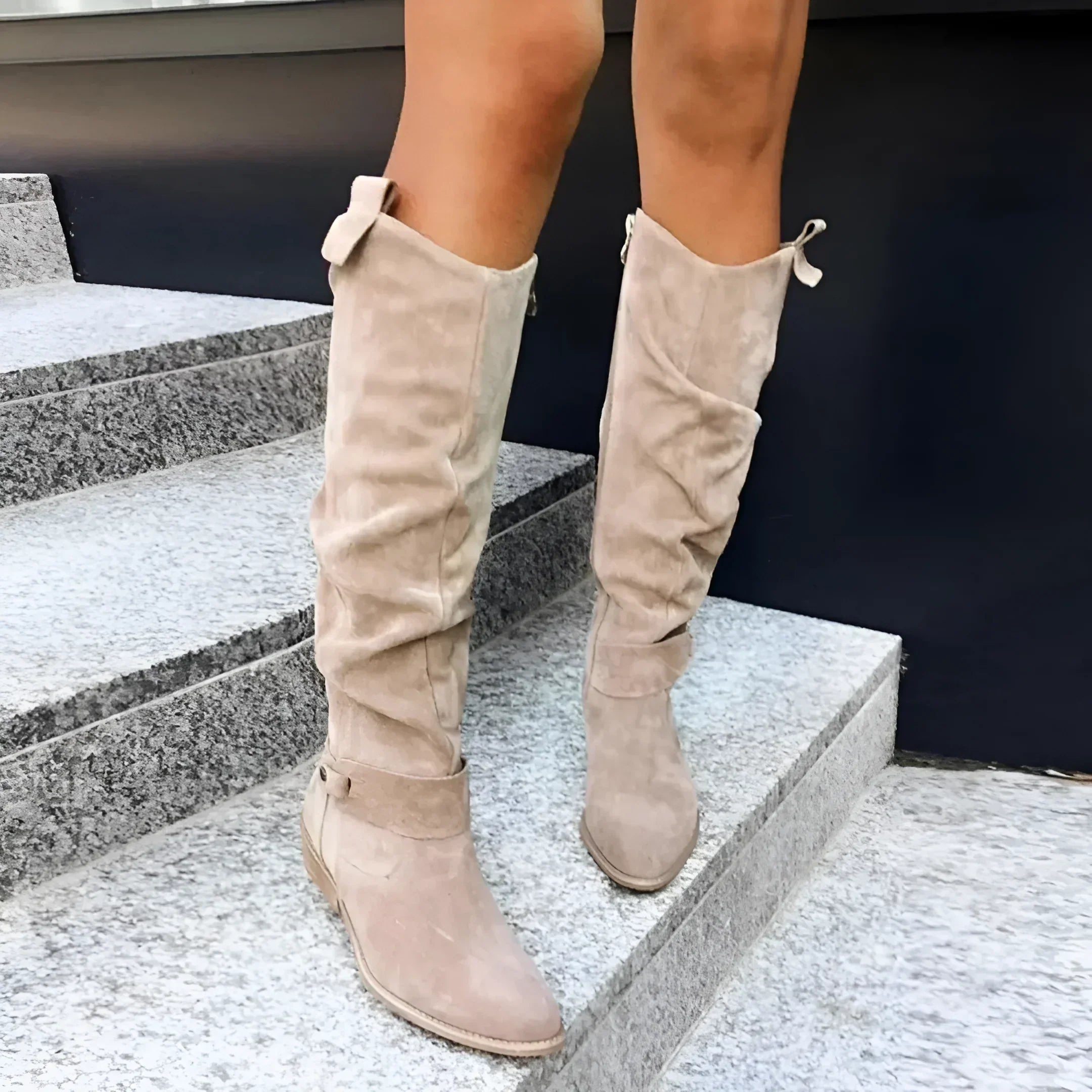 Amelia | Botas Altas de Gamuza Elegantes
