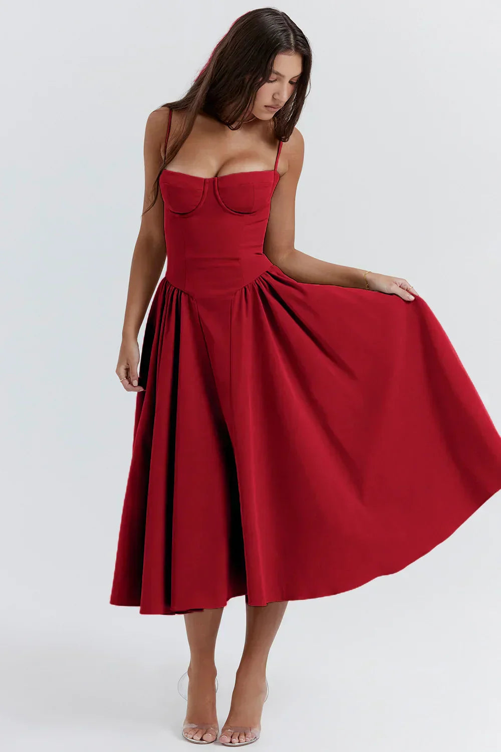 Olsen Sweetheart Bustier Midi Dress