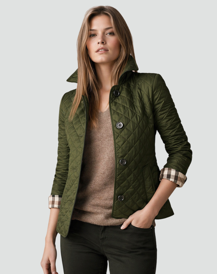 Veste matelassée de mi-saison pour femme à col