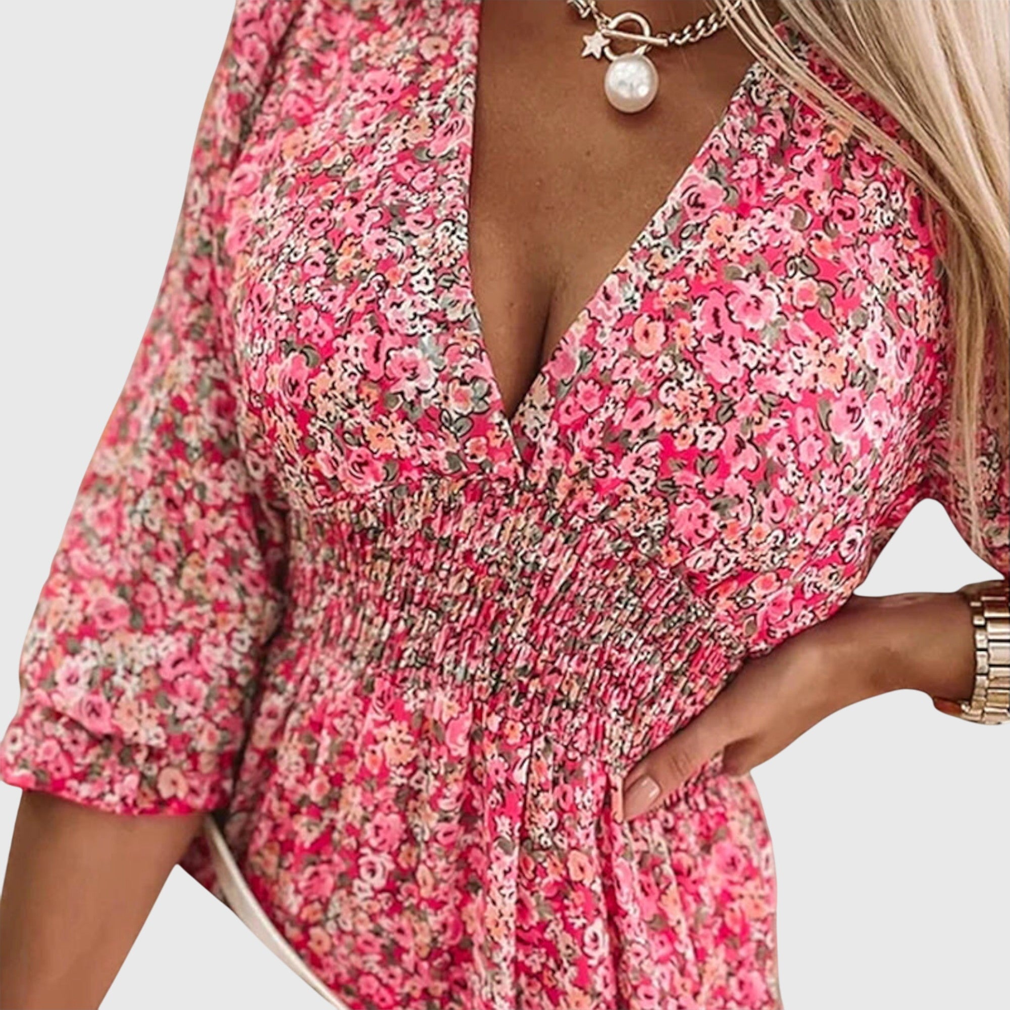 Lily | Kleid mit geblümten Puffärmeln