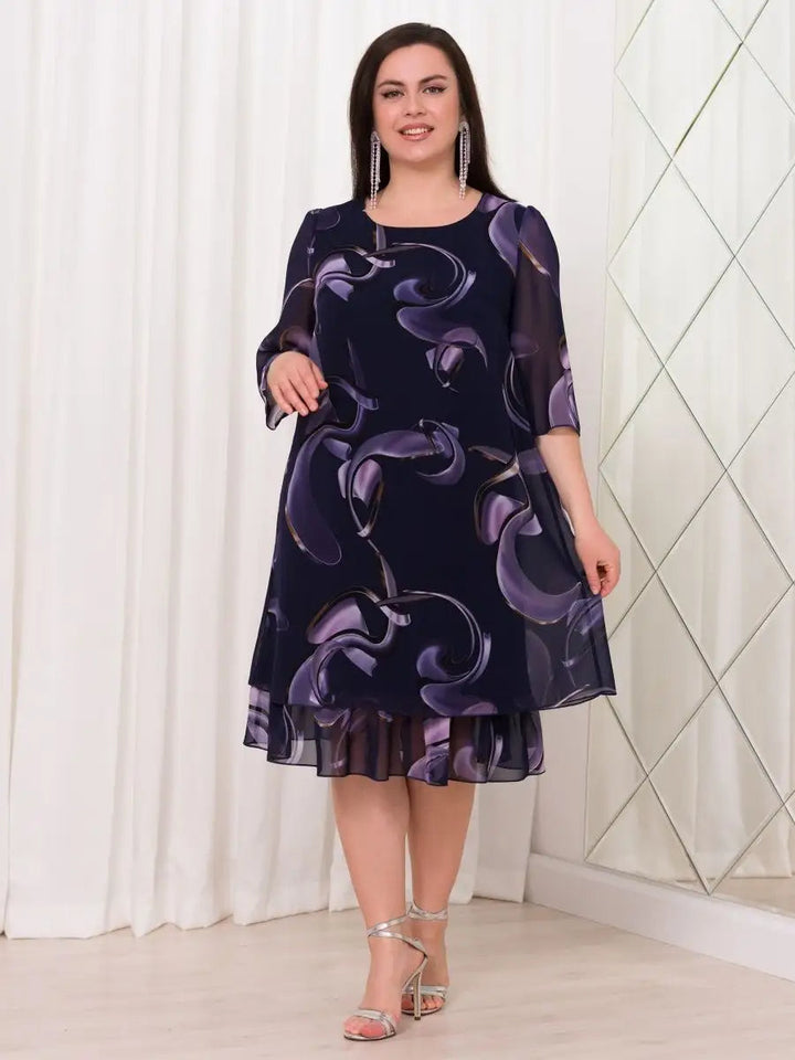 Lily Midnight Swirl Chiffon Dress