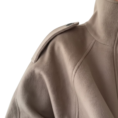 Veste élégante en laine pour femme à col montant