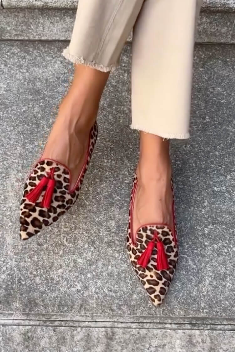 Daphne | Mocassino Punta con Nappine Rosse