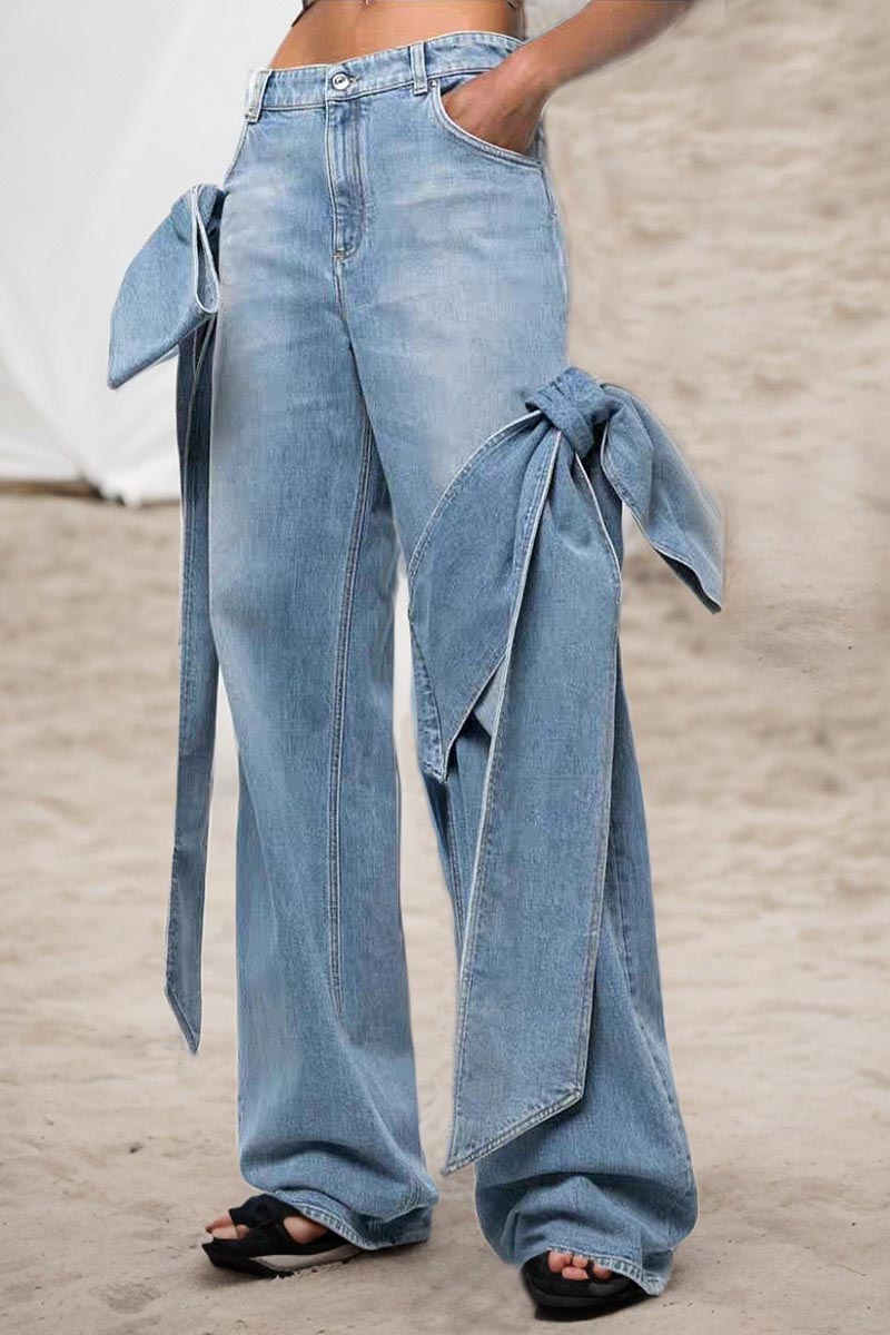 Washed High-Waist Denim