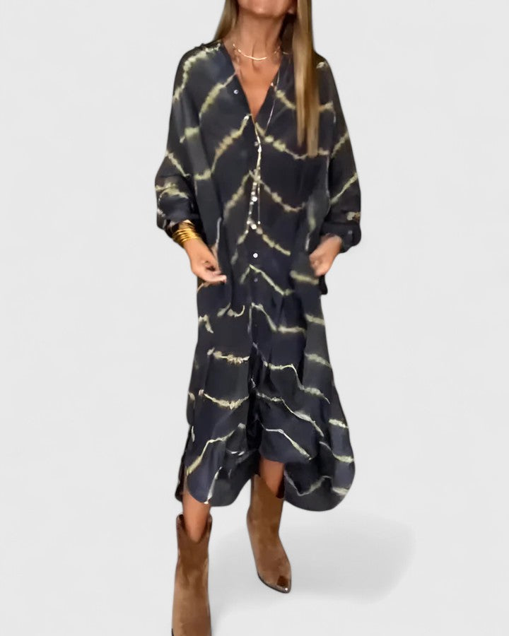 Lily | Elegantes Boho-Maxi-Kleid mit Streifen