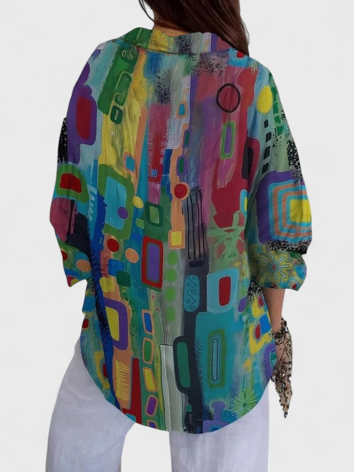 Annie | Blusa con patrón geométrico elegante