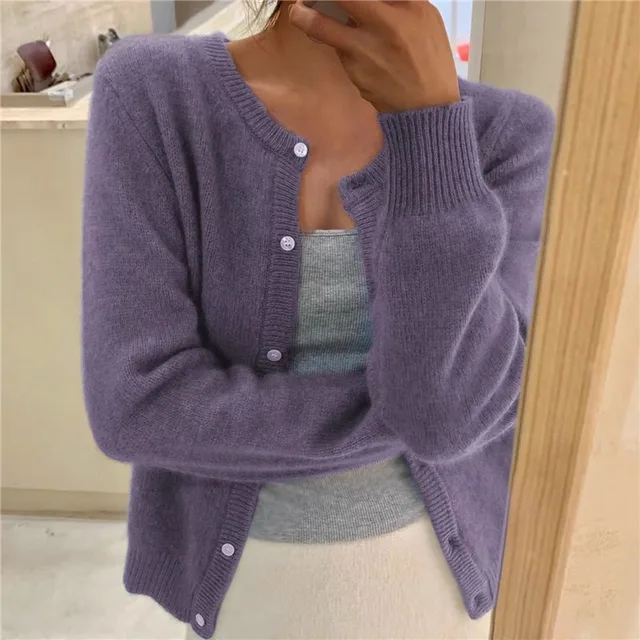 Women's Soft Knit Cardigan Wide Fit Timeless Elegant