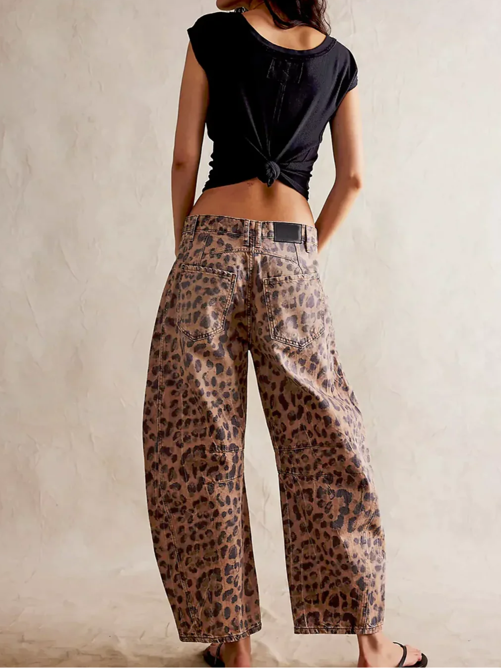 Women's Barrel-Leg Jeans Mid-Rise Wide Ankle-Length